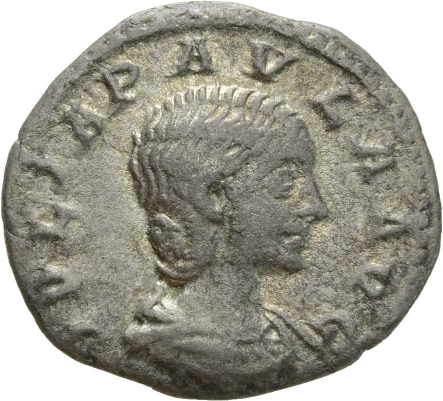 RIC IV Elagabalus 222 Elagabalus obverse, Bust of Julia Paula, hair waved and fastened in plait, draped, right