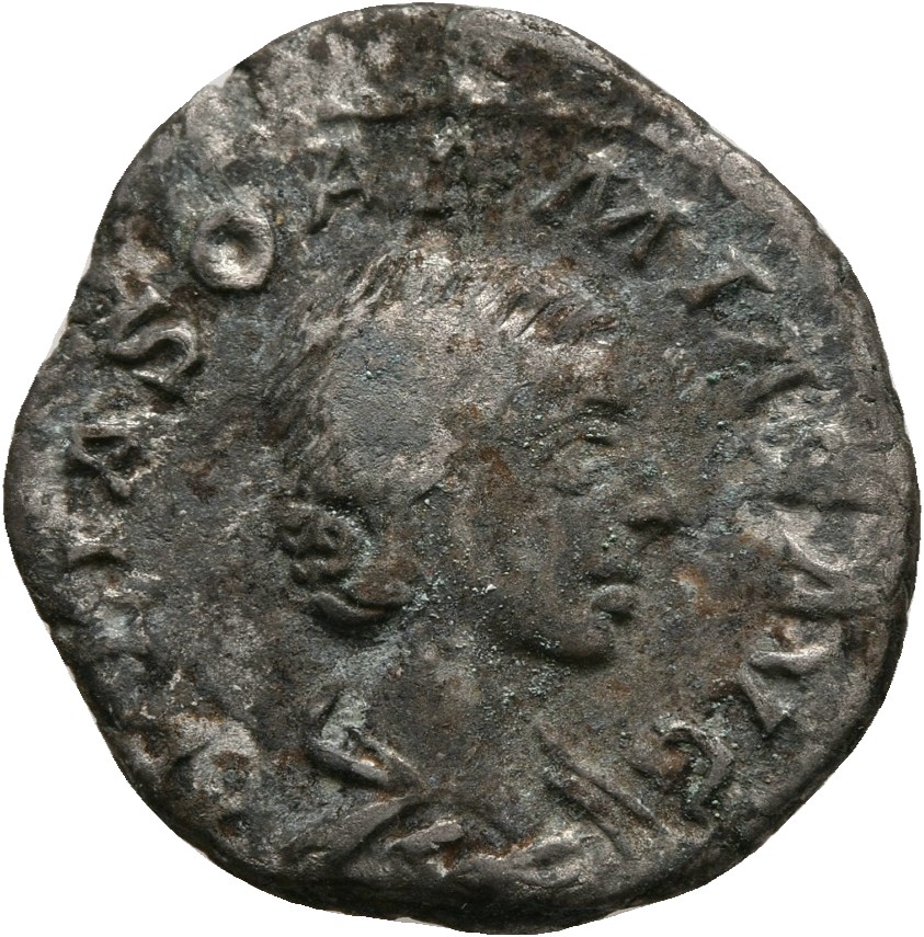 RIC IV Elagabalus 241 Elagabalus obverse, Bust of Julia Soaemias, hair waved and turned up low at the back, draped, right