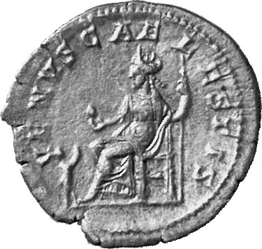 RIC IV Elagabalus 243 Elagabalus reverse, Venus, diademed, draped, seated left, holding apple in extended right hand and s...