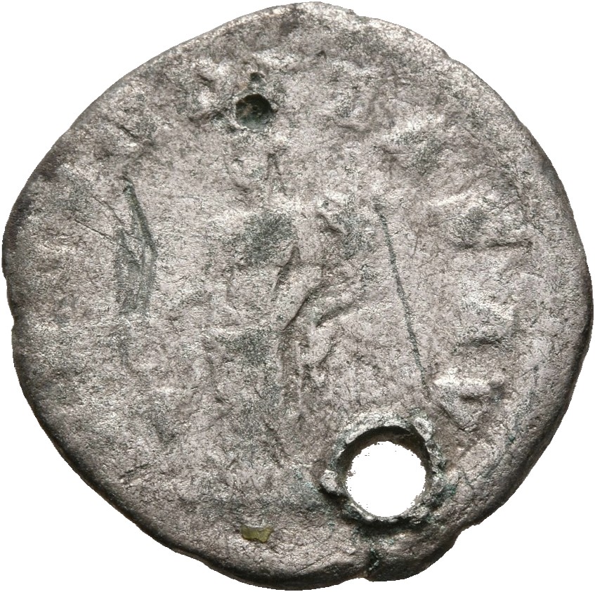 RIC IV Elagabalus 249 Elagabalus reverse, Fecunditas, draped, standing left, extending her right hand over a child and hol...