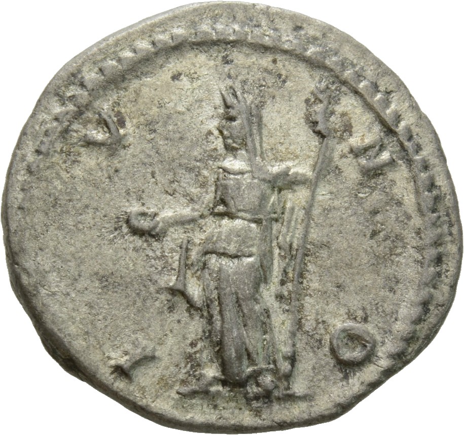 RIC IV Elagabalus 254 Elagabalus reverse, Juno, veiled, draped, standing left, holding patera in extended right hand and s...