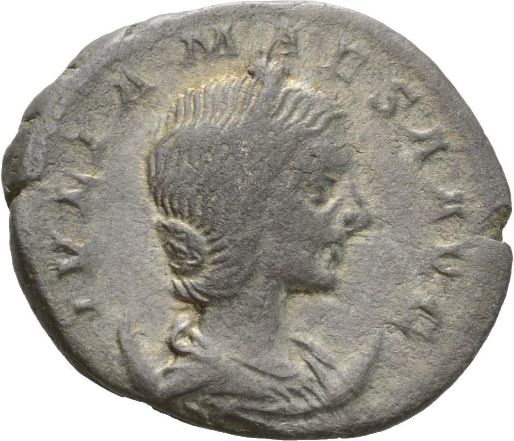 RIC IV Elagabalus 264 Elagabalus obverse, Bust of Julia Maesa, diademed, hair waved and turned up low at the back, draped,...