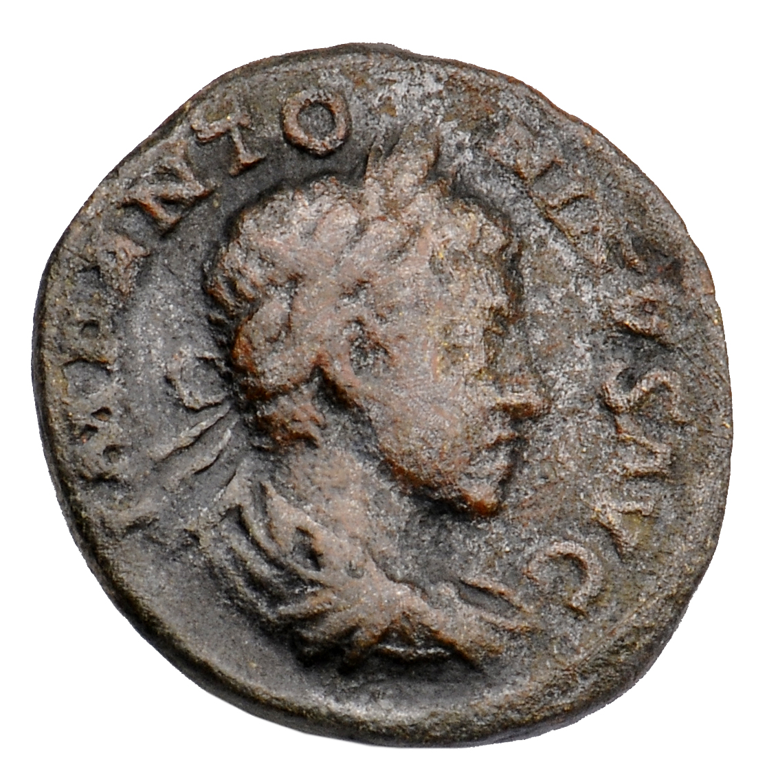 RIC IV Elagabalus 27 Elagabalus obverse, Bust of Elagabalus, laureate, draped, right