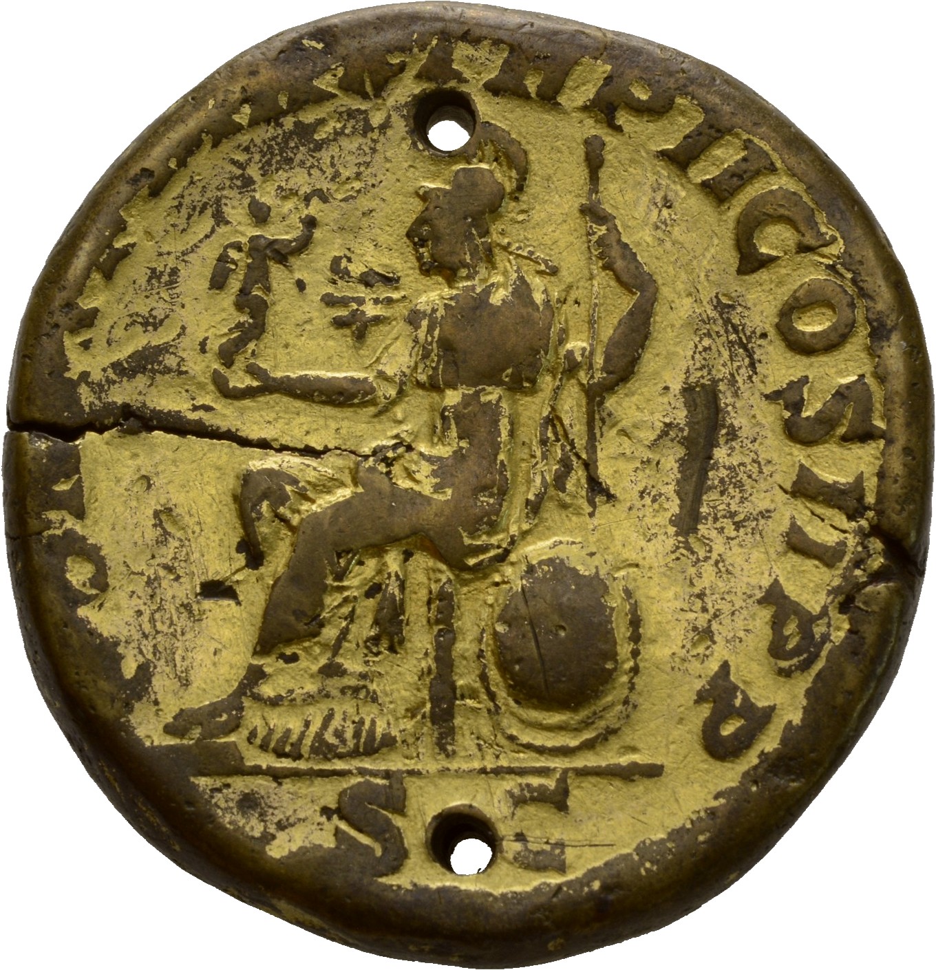 RIC IV Elagabalus 293 Elagabalus reverse, Roma, helmeted, draped, seated left, holding Victory in extended right hand and ...