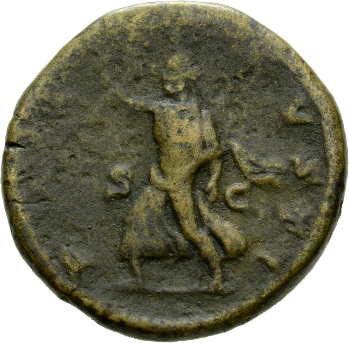 RIC IV Elagabalus 367 Elagabalus reverse, Pax, draped, walking left, holding olive-branch in right hand and sceptre in lef...