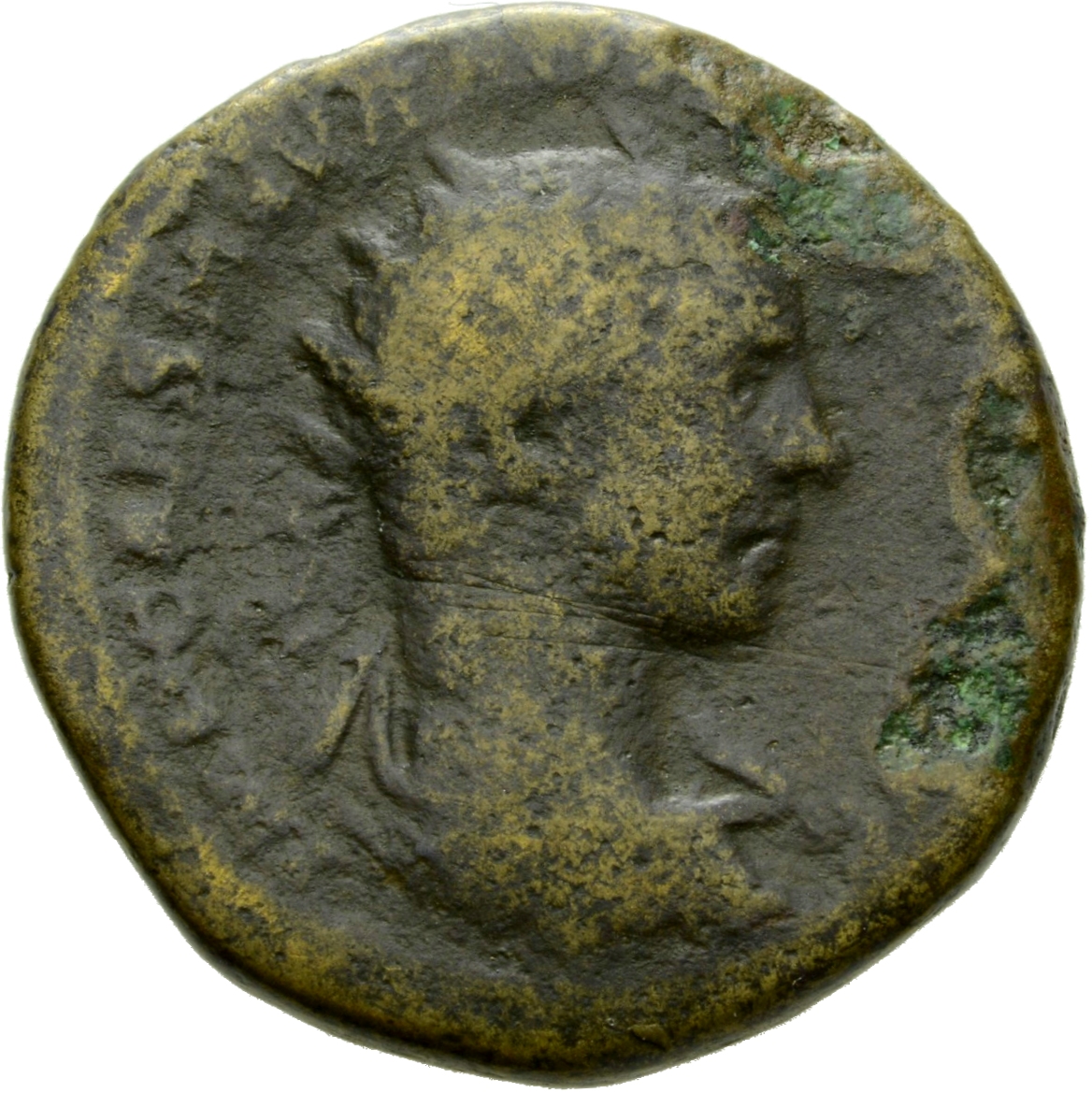 RIC IV Elagabalus 367 Elagabalus obverse, Bust of Elagabalus, radiate, draped, cuirassed, right