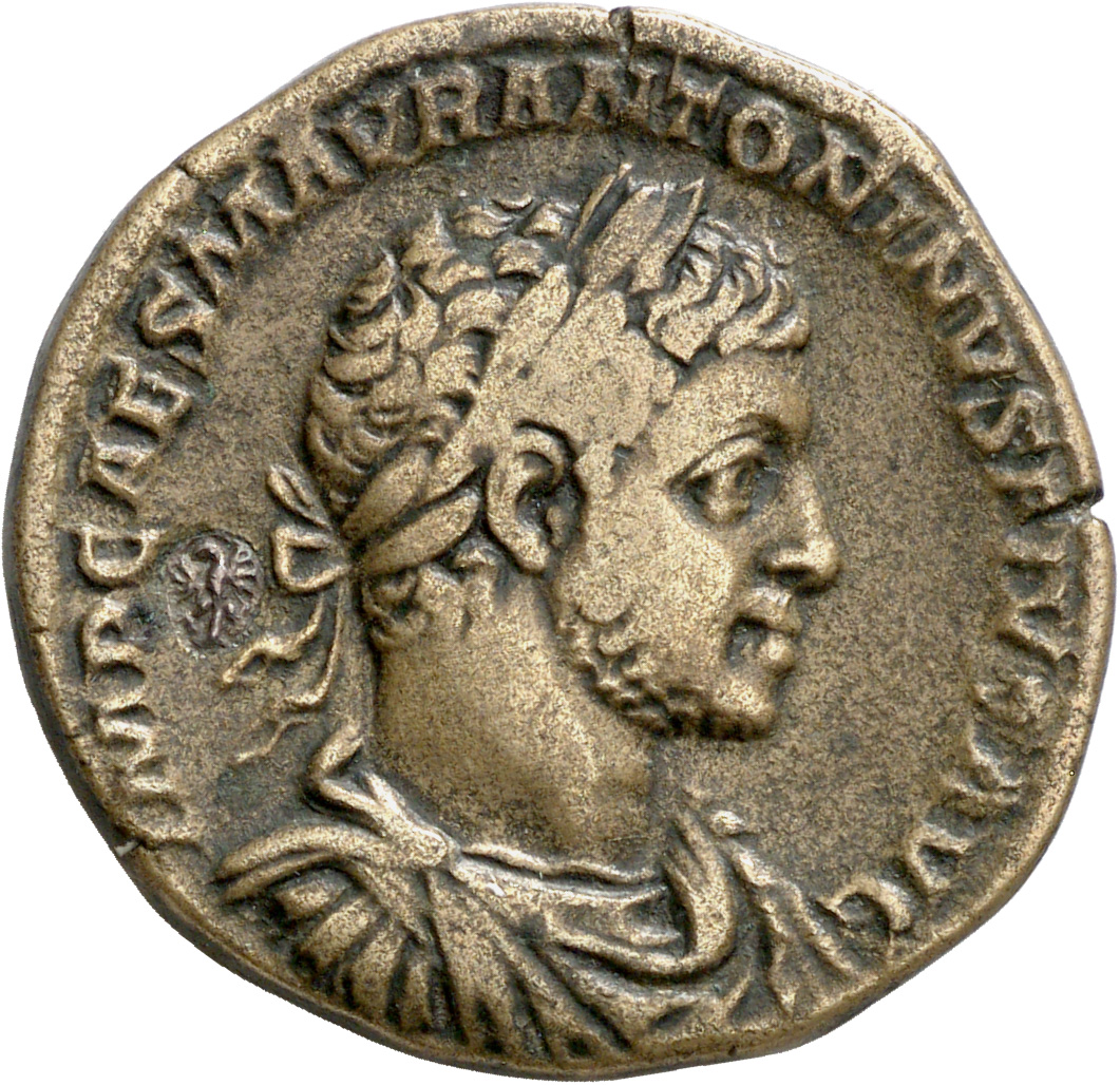 RIC IV Elagabalus 369 Elagabalus obverse, Bust of Elagabalus, laureate, draped, cuirassed, right
