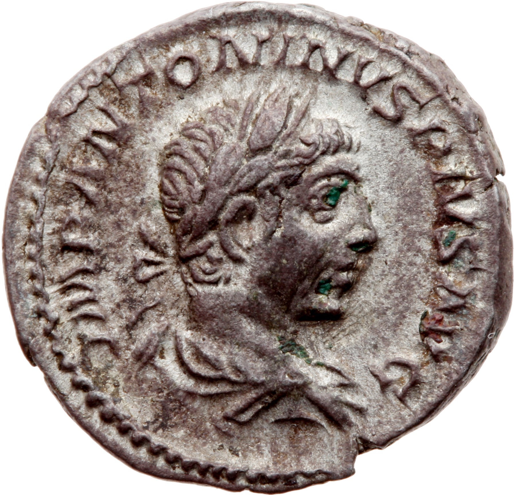 RIC IV Elagabalus 40b Elagabalus obverse, Bust of Elagabalus, laureate, draped, right