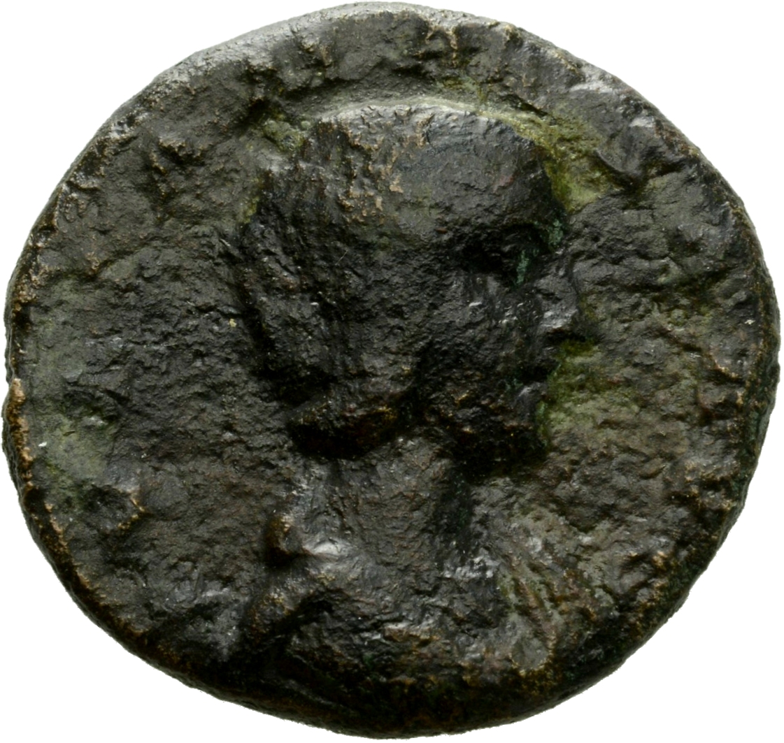 RIC IV Elagabalus 411 Elagabalus obverse, Bust of Julia Maesa, hair waved and turned up low at the back, draped, right