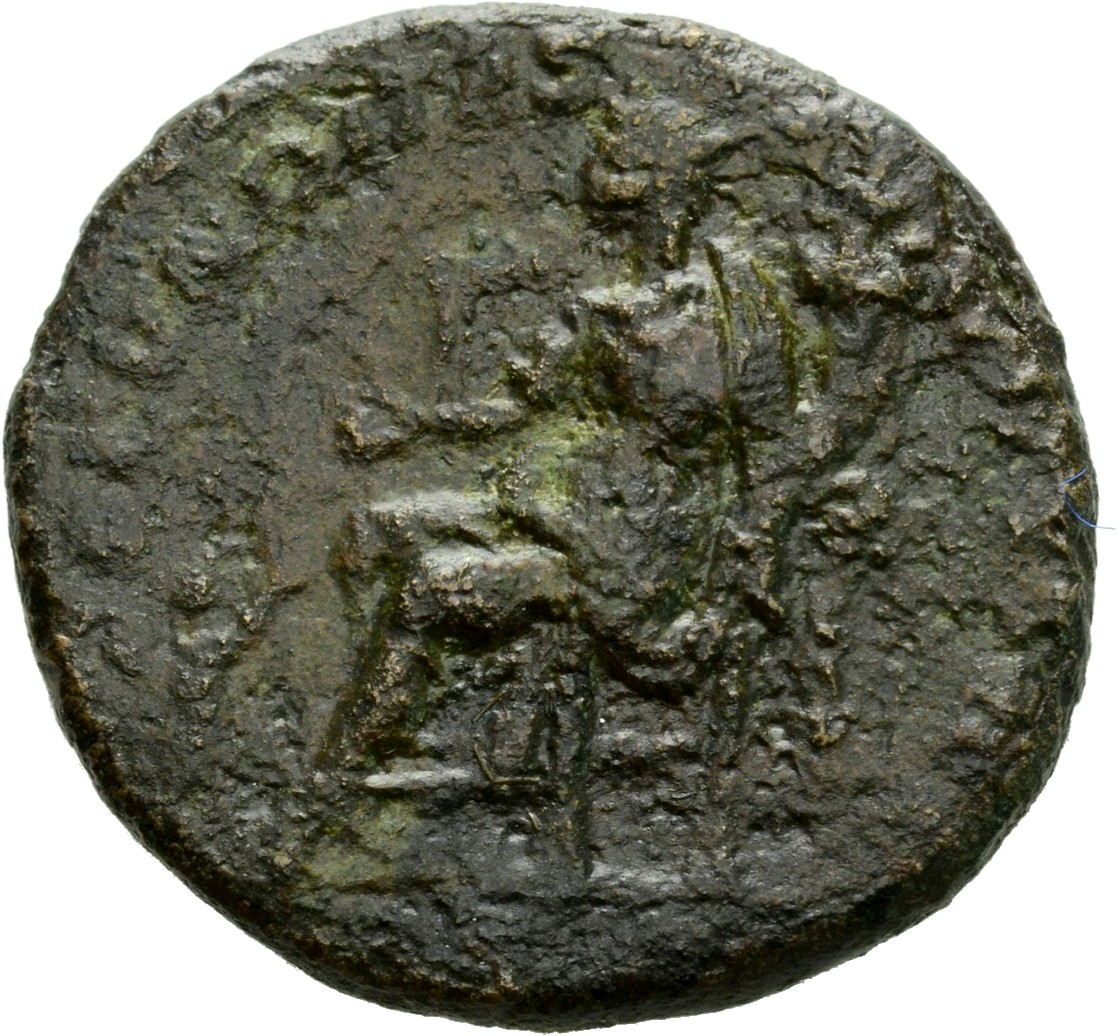 RIC IV Elagabalus 411 Elagabalus reverse, Fecunditas, draped, seated left, extenidng her right hand to a child and holding...