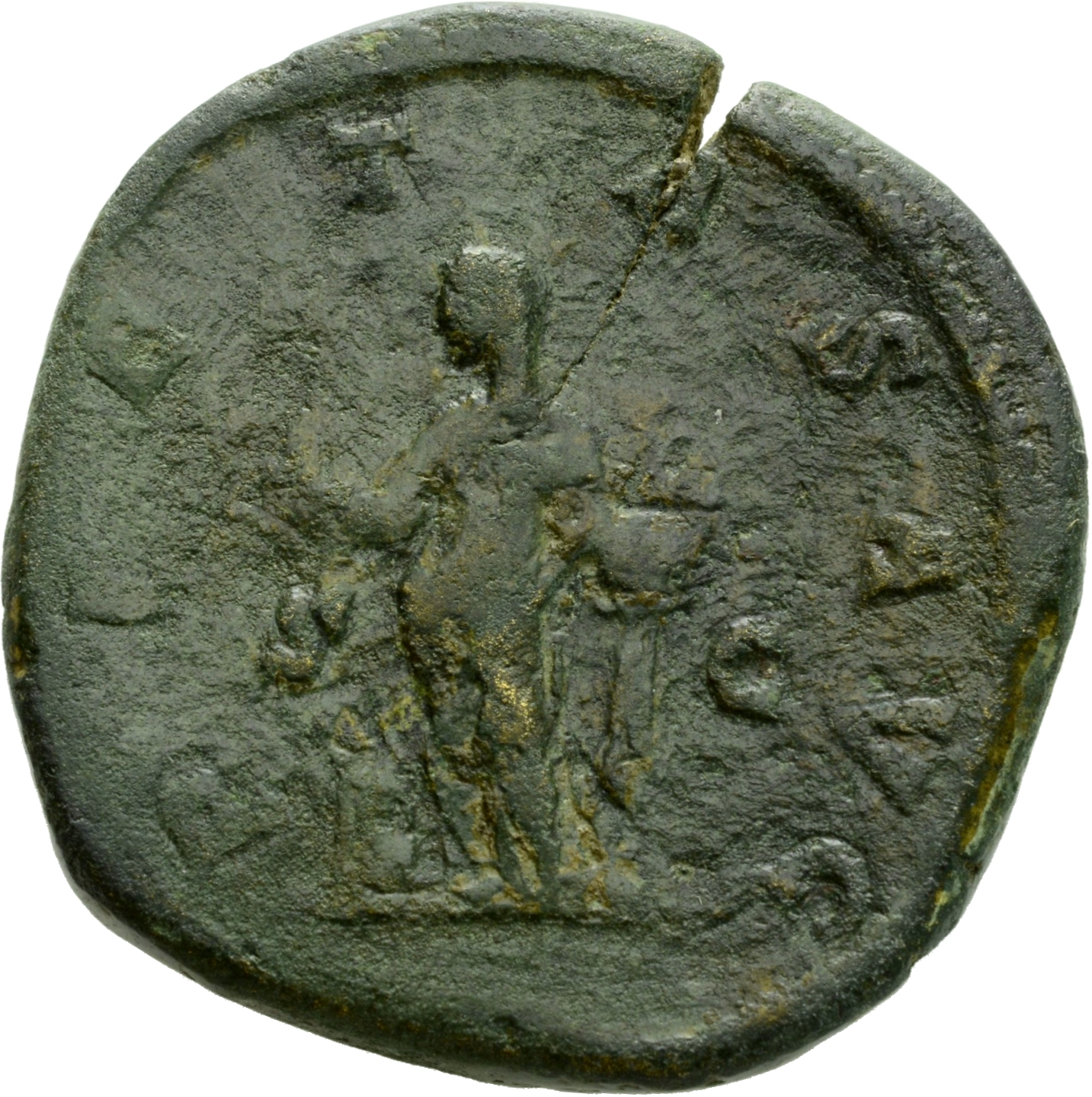 RIC IV Elagabalus 414 Elagabalus reverse, Pietas, draped, standing left, sacrificing with raised right hand over lighted a...