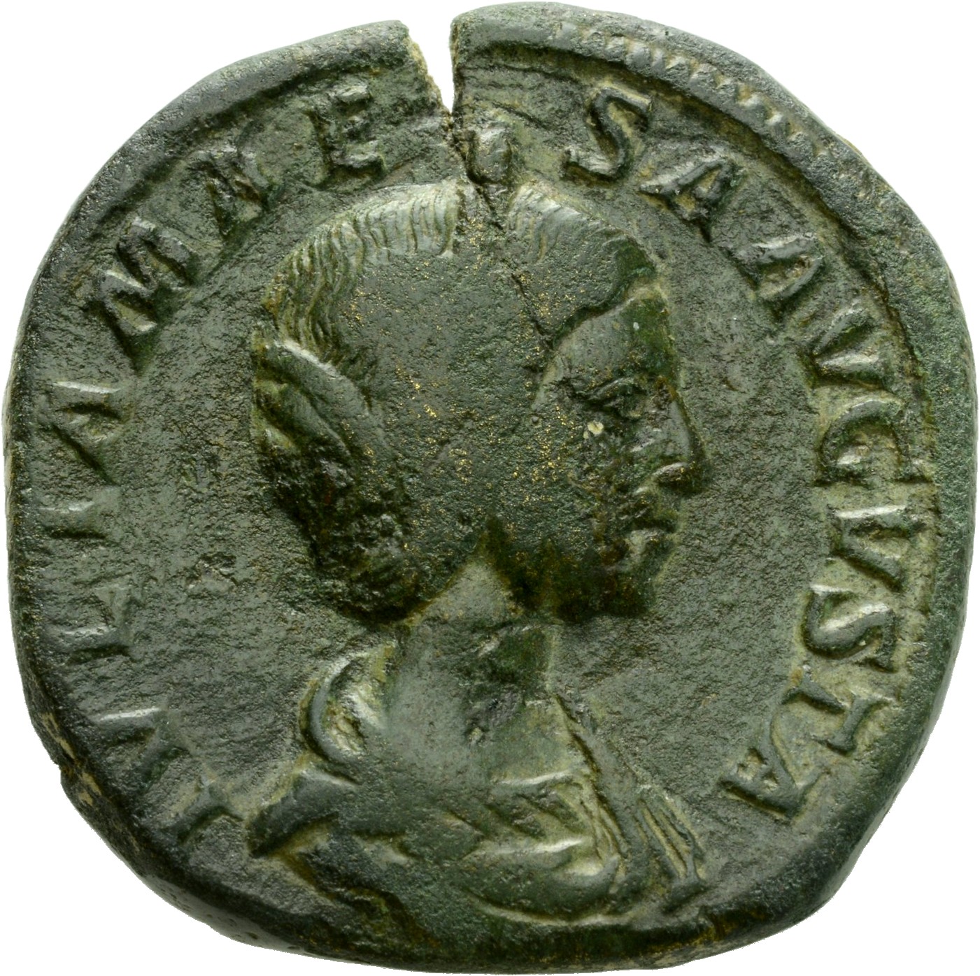 RIC IV Elagabalus 414 Elagabalus obverse, Bust of Julia Maesa, diademed, hair waved and turned up low at the back, draped,...