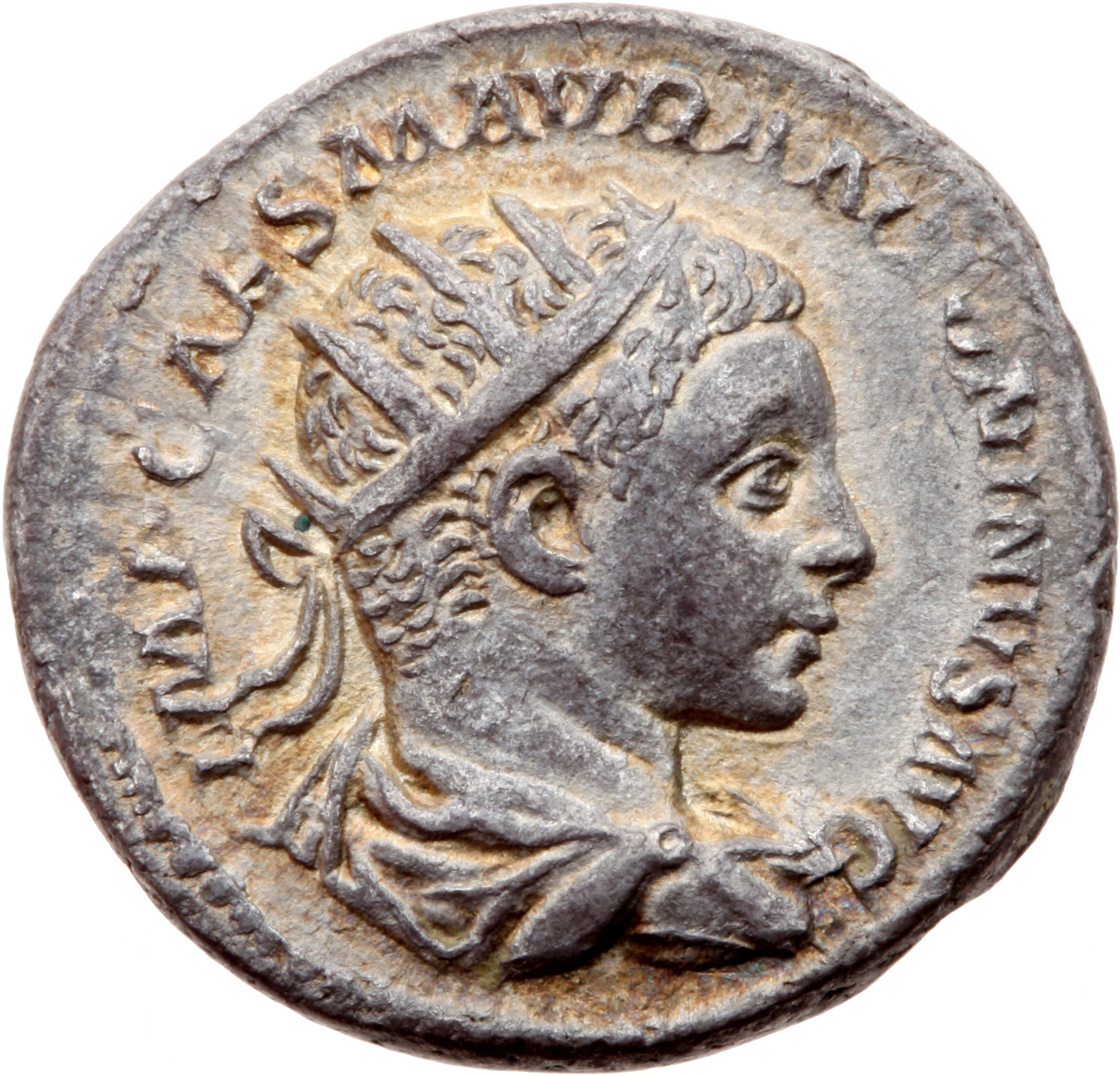 RIC IV Elagabalus 70e Elagabalus obverse, Bust of Elagabalus, radiate, draped, right