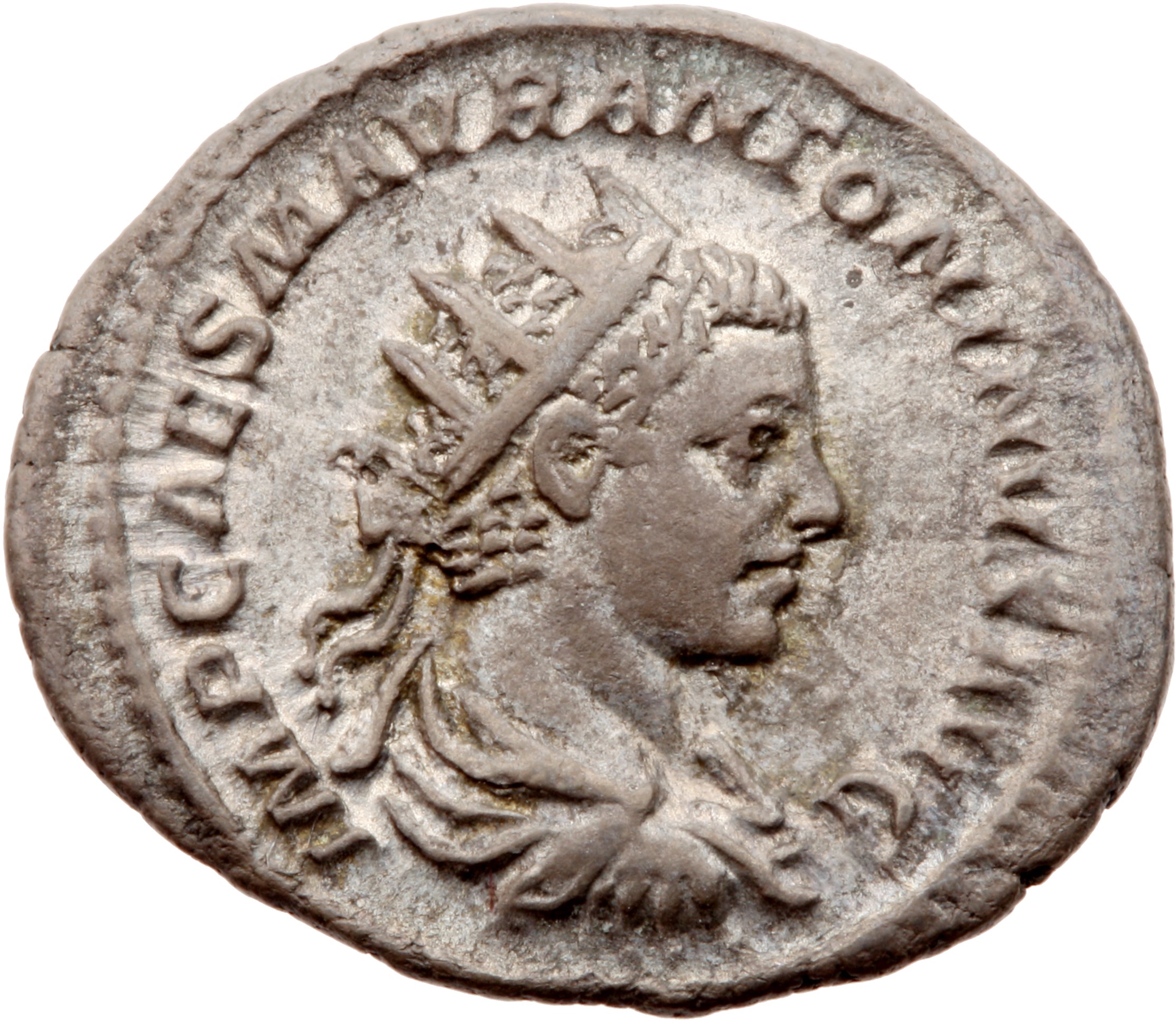 RIC IV Elagabalus 70f Elagabalus obverse, Bust of Elagabalus, radiate, draped, cuirassed, right