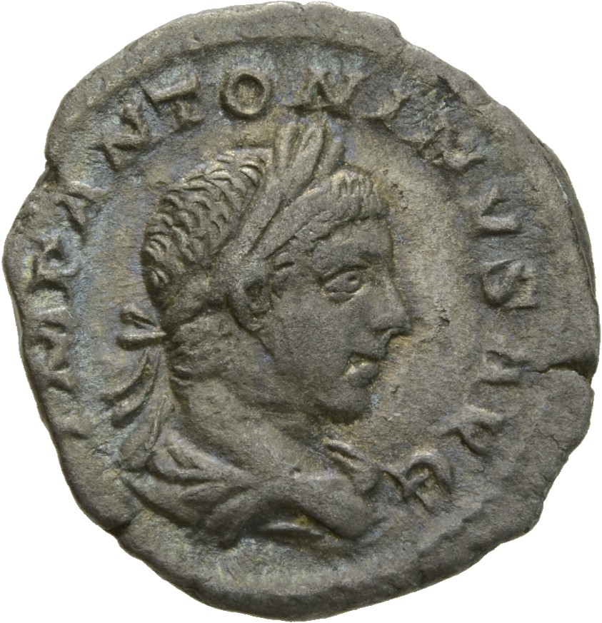 RIC IV Elagabalus 73b Elagabalus obverse, Bust of Elagabalus, laureate, draped, right