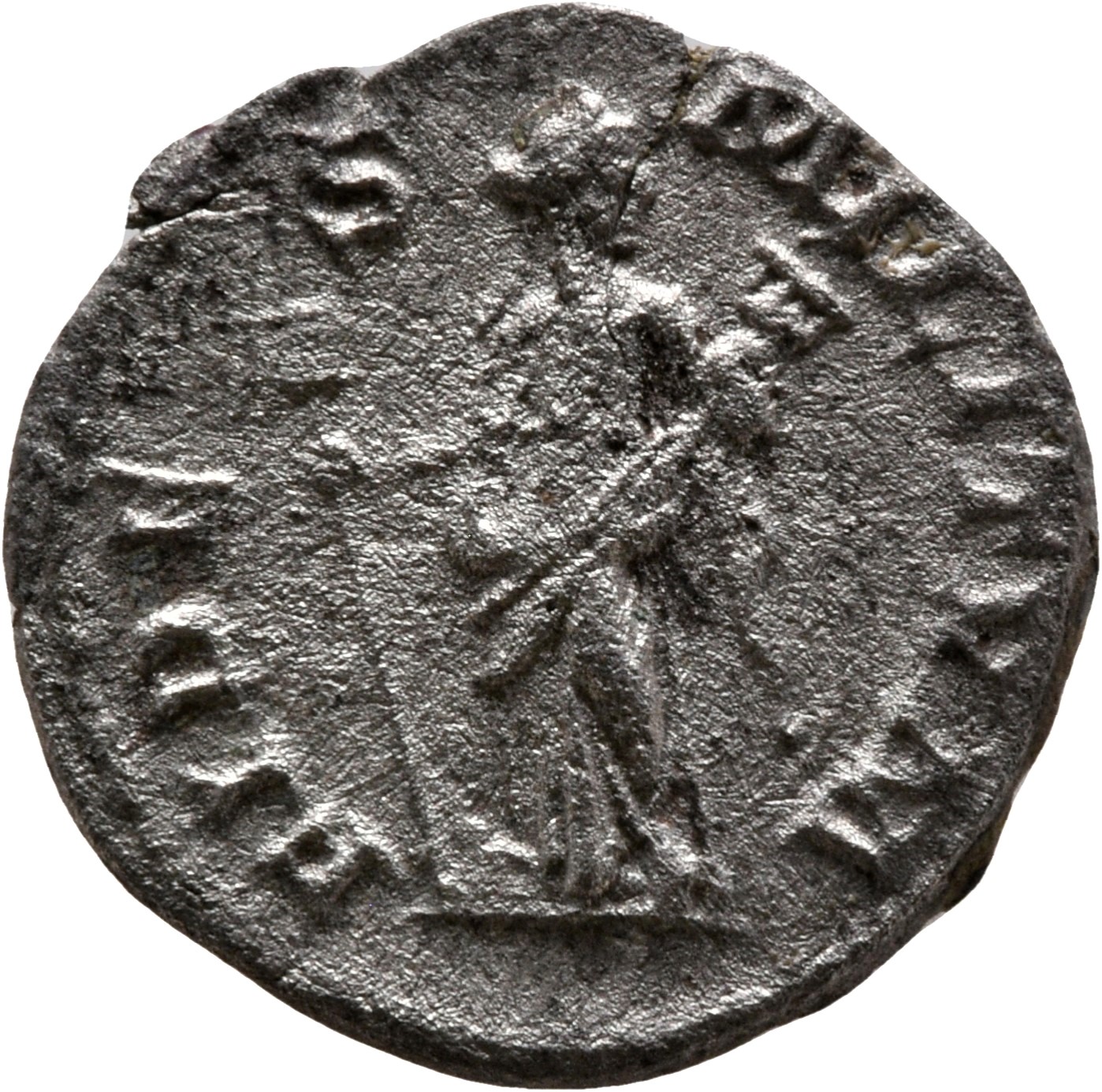 RIC IV Elagabalus 73b Elagabalus reverse, Fides, draped, standing front, head right, holding standard in right hand and ve...