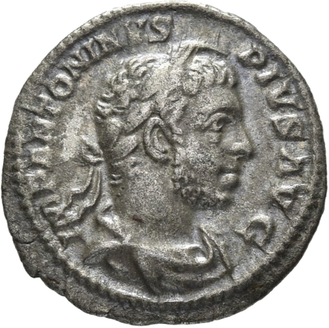 RIC IV Elagabalus 88b Elagabalus obverse, Bust of Elagabalus, usually horned, laureate, draped, right