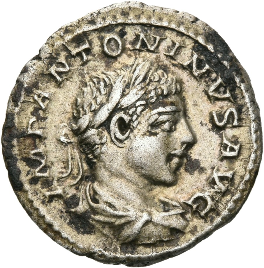 RIC IV Elagabalus 91b Elagabalus obverse, Bust of Elagabalus, laureate, draped, right