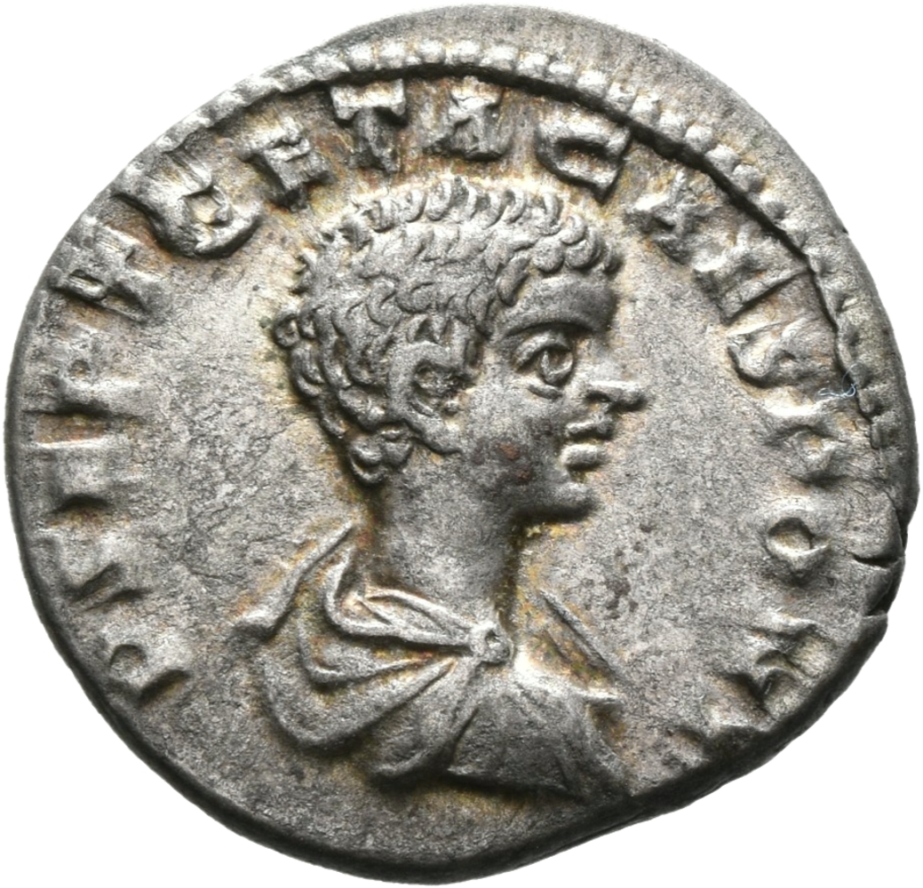 RIC IV Geta 101 Geta obverse, Bust of Geta, bare-headed, draped, cuirassed, right