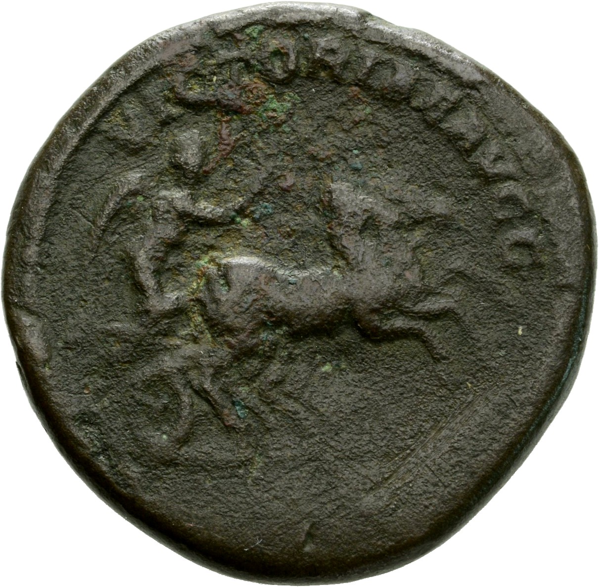 RIC IV Geta 143b (as) Geta reverse, Victory, winged, draped, holding whip, in biga, right