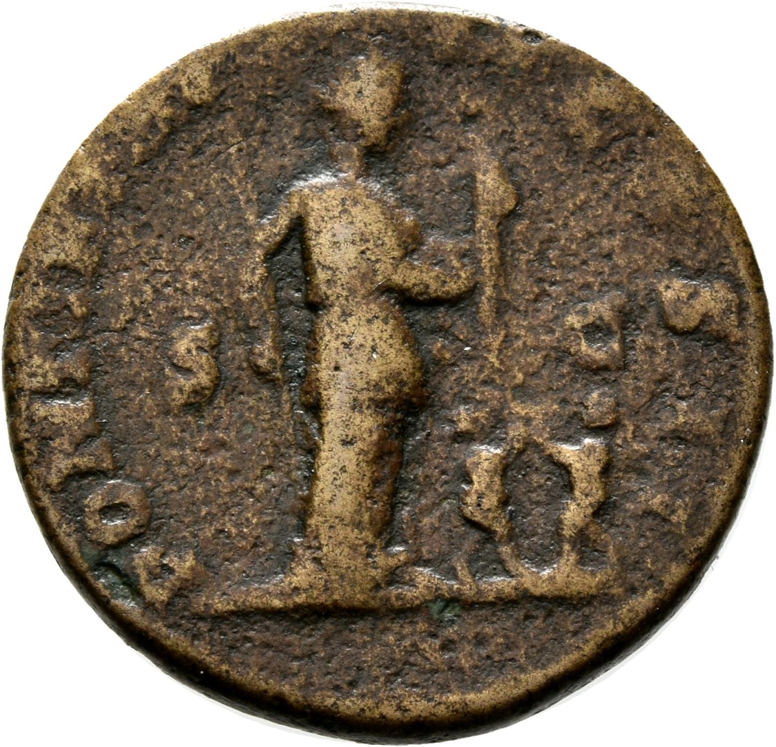 RIC IV Geta 163 Geta reverse, Woman standing right, holding sceptre and drawing out drapery from breast; to right, two sma...