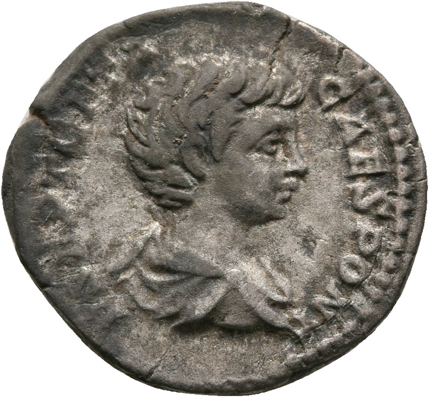 RIC IV Geta 18 Geta obverse, Bust of Geta, bare-headed, draped, right