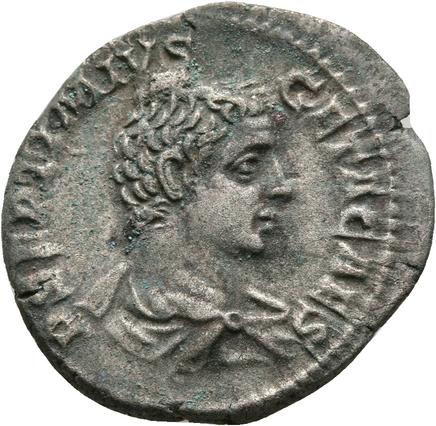 RIC IV Geta 34A Geta obverse, Bust of Geta, bare-headed, draped, cuirassed, right