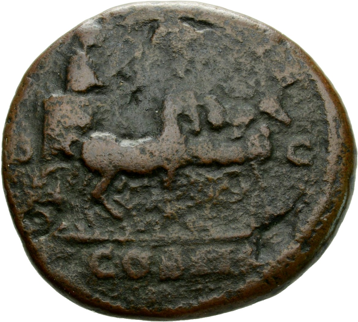 Septimius Severus reverse — Geta, draped, in slow triumphal quadriga moving right, extending right hand and holding eagle-tipped sceptre in left hand