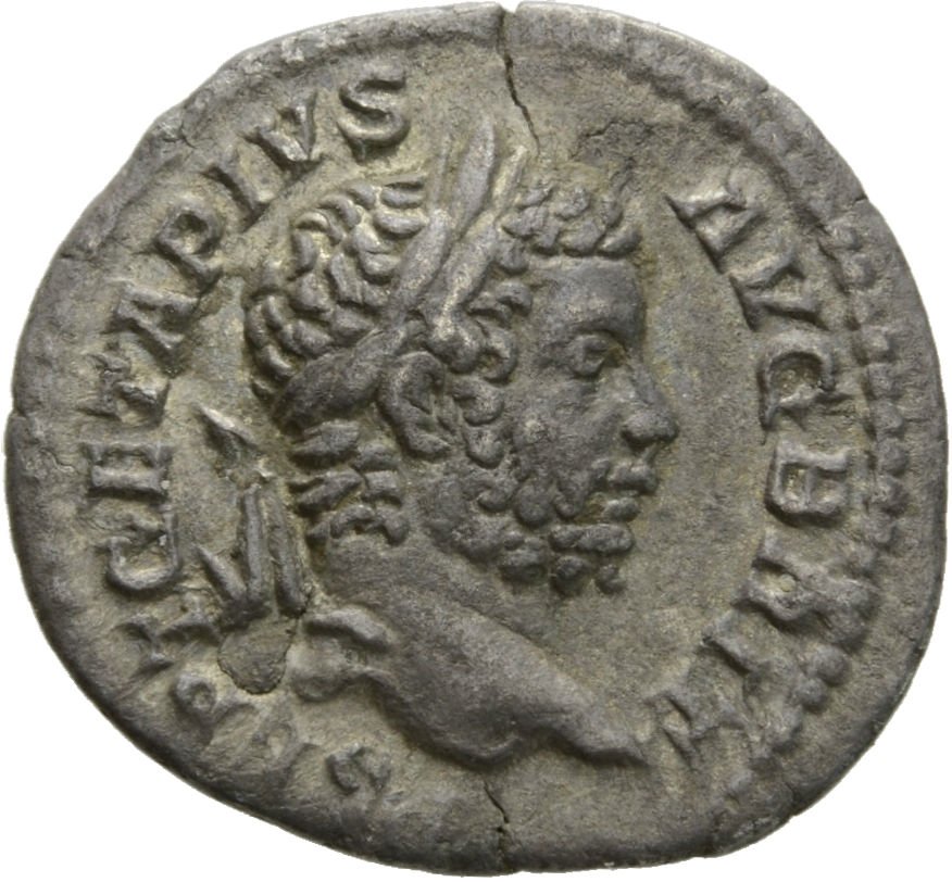 RIC IV Geta 77 Geta obverse, Head of Geta, laureate, bearded, right