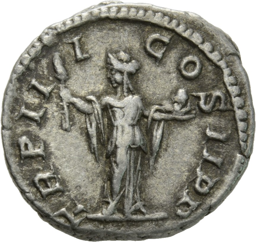 RIC IV Geta 81 Geta reverse, Providentia (or Aeternitas?), draped, standing front, head left, raising lighted torch (somet...