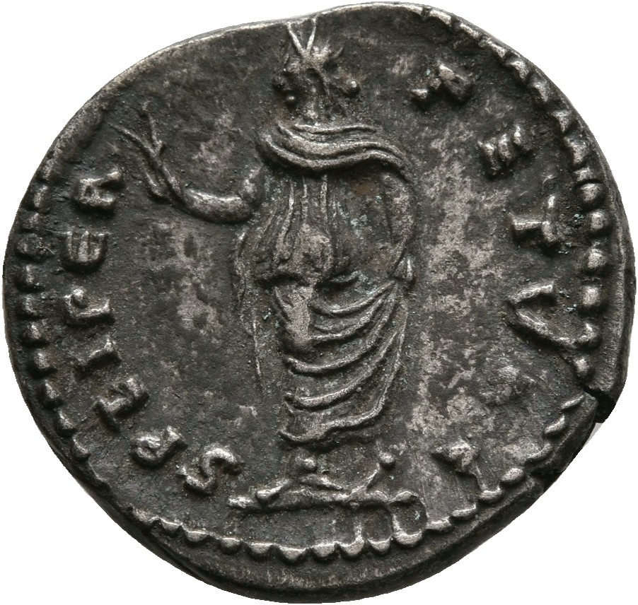 RIC IV Geta 96 Geta reverse, Spes, draped, advancing left, holding flower in right hand and raising skirt with left hand