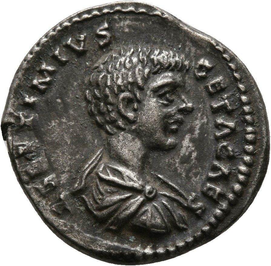 RIC IV Geta 96 Geta obverse, Bust of Geta, bare-headed, draped, right