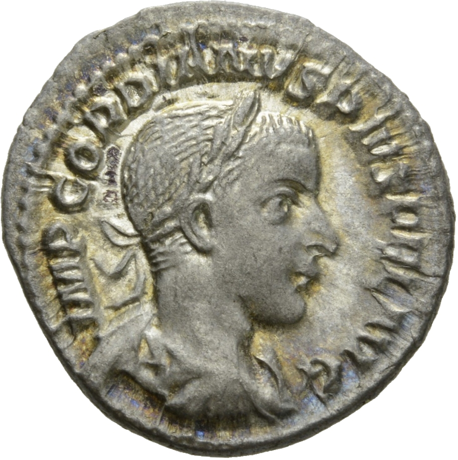 RIC IV Gordian III 112 Gordian III obverse, Bust of Gordian III, laureate, draped, cuirassed, right