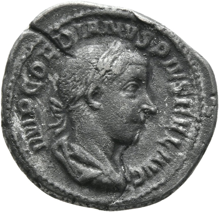 RIC IV Gordian III 129 Gordian III obverse — Bust of Gordian III, laureate, draped, cuirassed, right