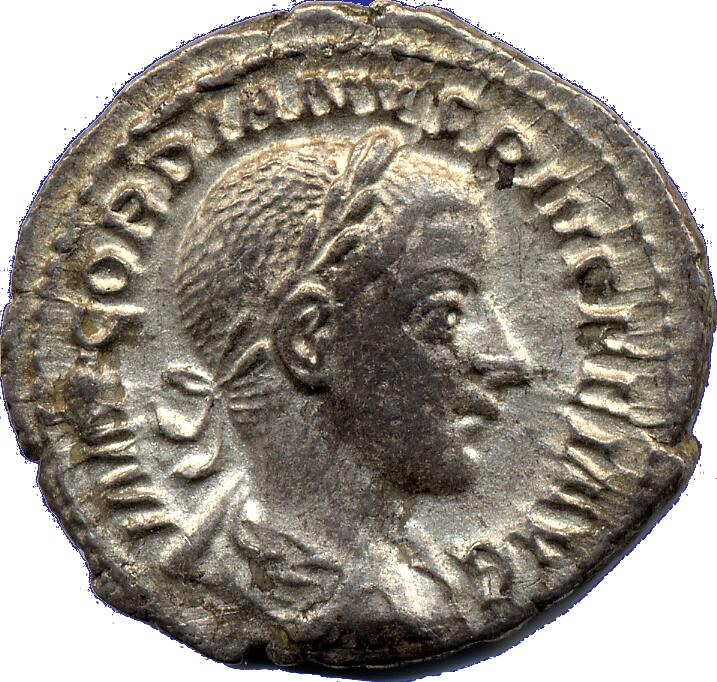 RIC IV Gordian III 131 Gordian III obverse — Bust of Gordian III, laureate, draped, cuirassed, right