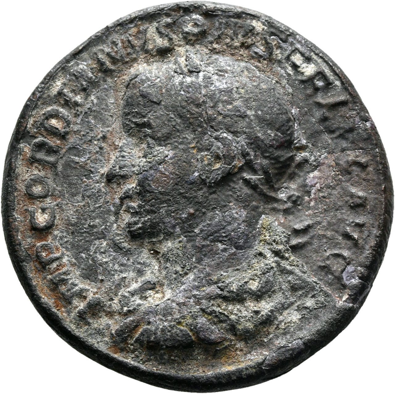RIC IV Gordian III 134B Gordian III obverse, Bust of Gordian III, laureate, draped, cuirassed, right