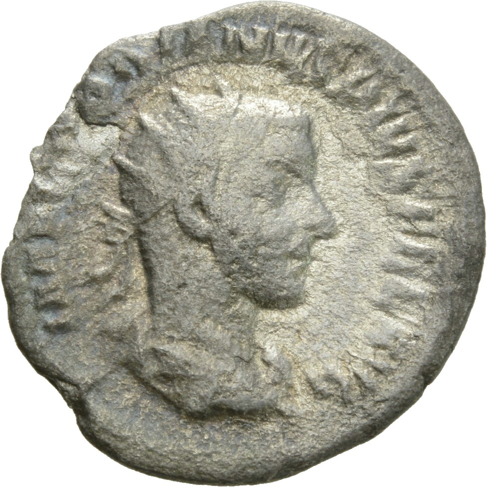 RIC IV Gordian III 143 Gordian III obverse, Bust of Gordian III, radiate, draped, cuirassed, right