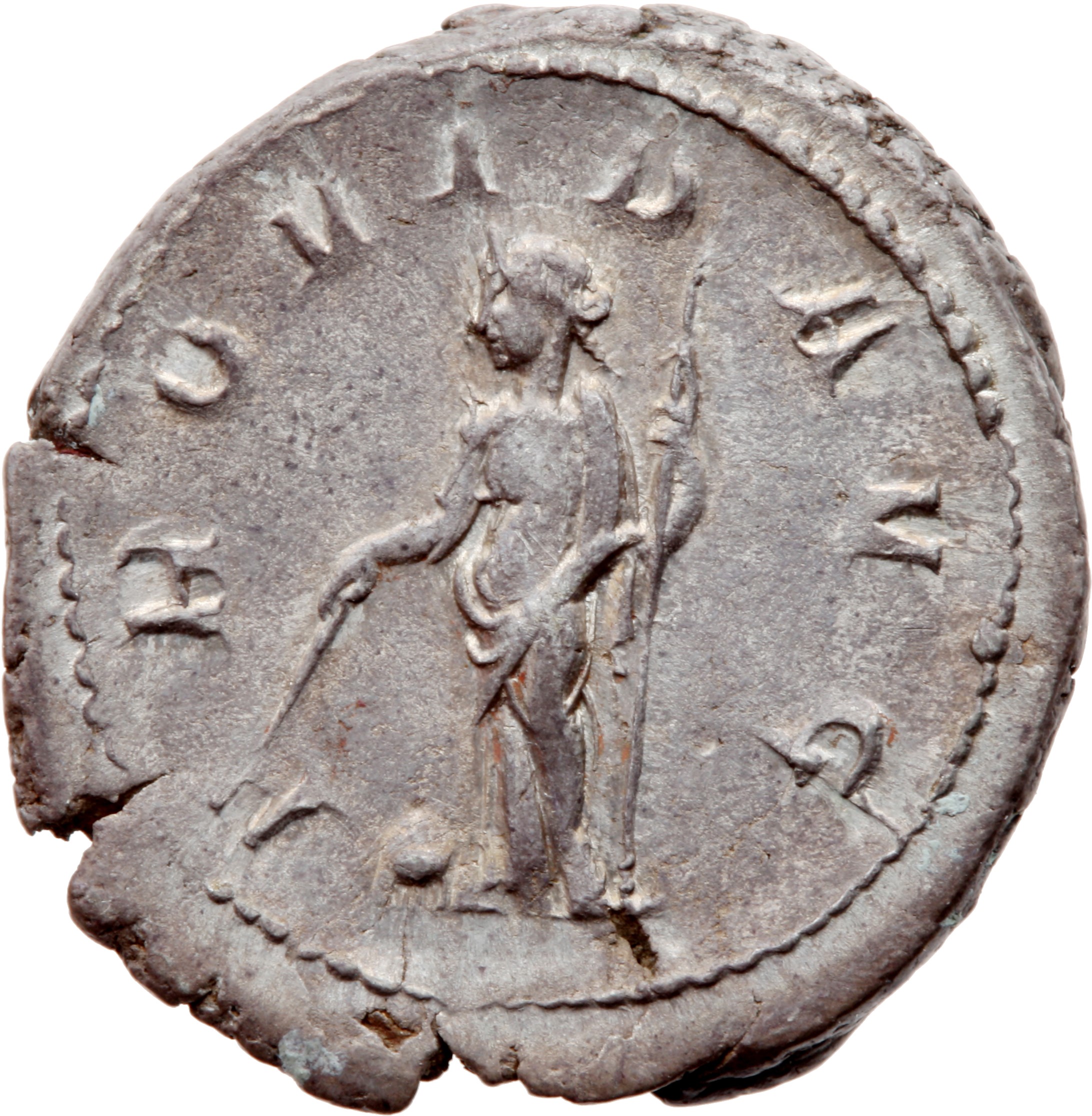 RIC IV Gordian III 148 Gordian III reverse — Providentia, draped, standing left, holding wand in right hand over globe set...