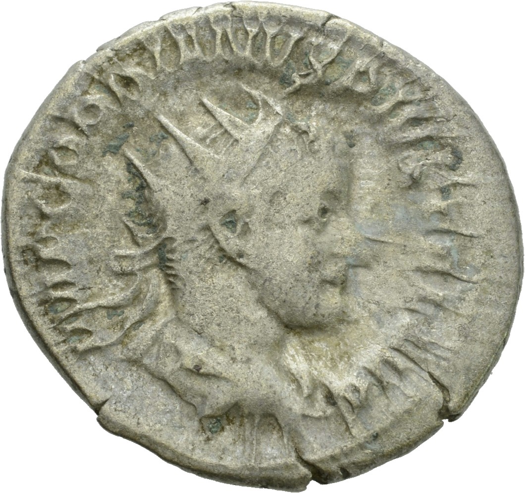 RIC IV Gordian III 151 Gordian III obverse, Bust of Gordian III, radiate, draped, cuirassed, right