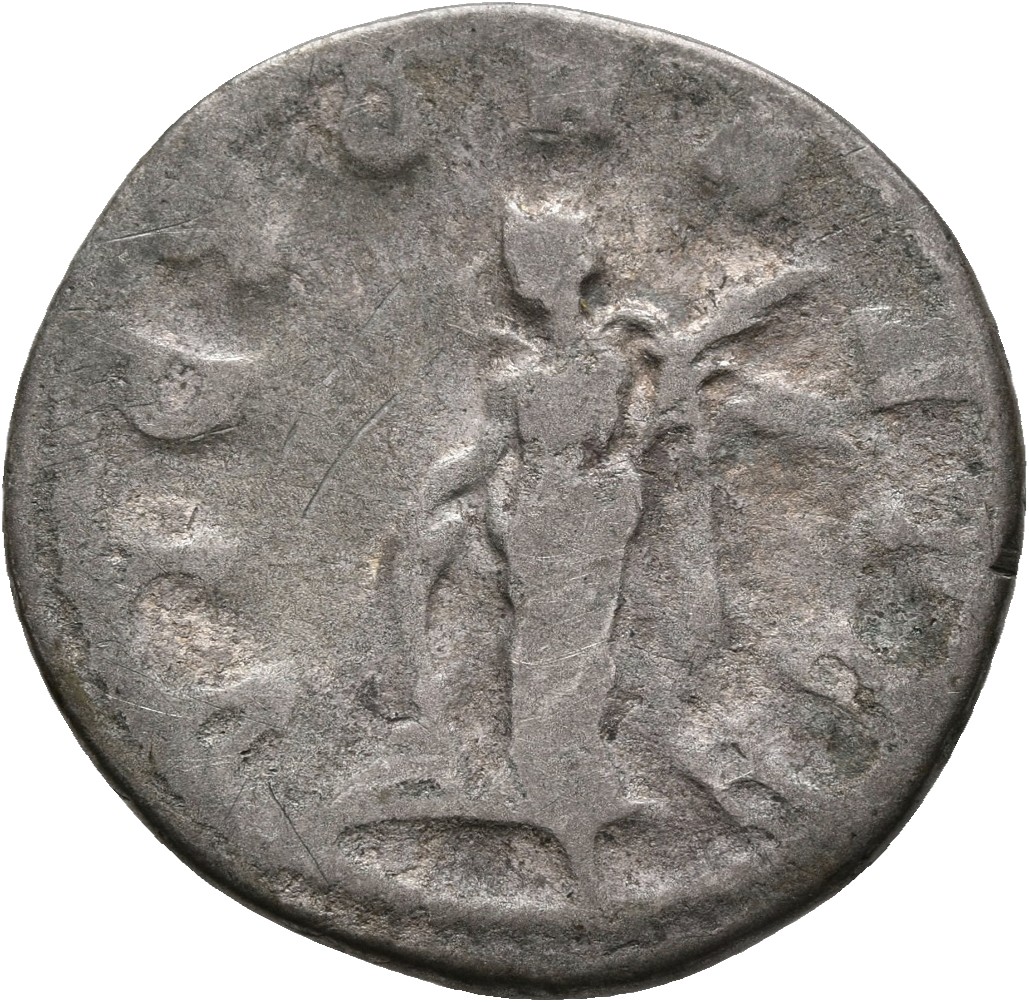 RIC IV Gordian III 154 Gordian III reverse — Victory, winged, draped, standing left, leaning on shield, and holding palm i...