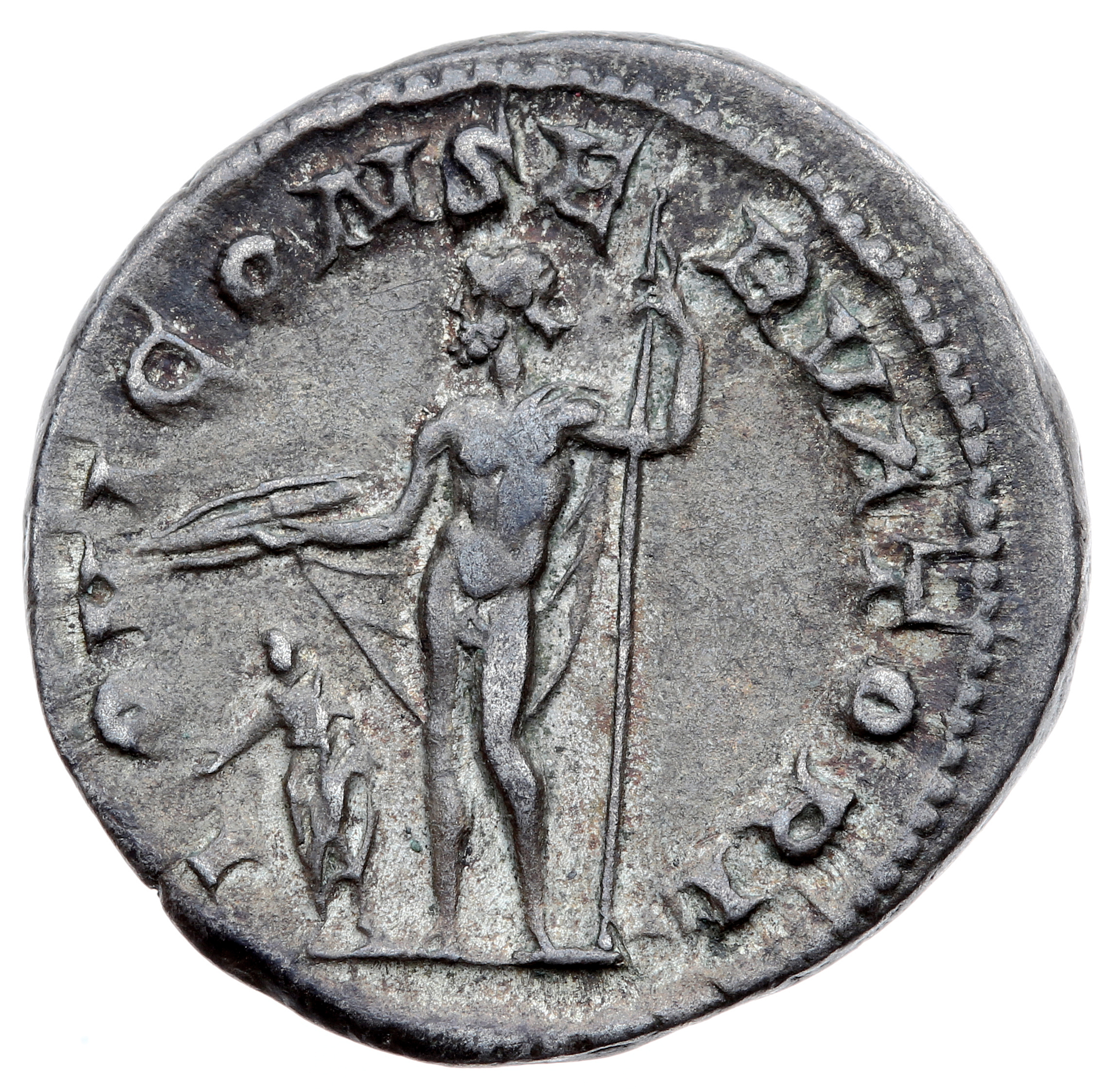 RIC IV Gordian III 2 Gordian III reverse — Jupiter, nude except for cloak on shoulders, standing front, head left, holding...