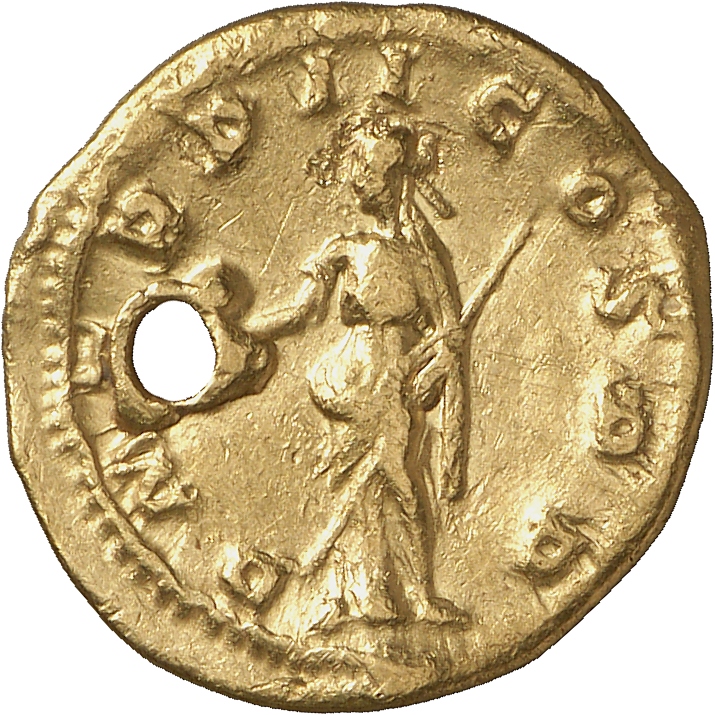 RIC IV Gordian III 23 Gordian III reverse, Providentia, draped, standing front, head left, holding globe in extended right...