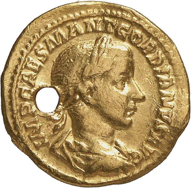 RIC IV Gordian III 23 Gordian III obverse, Bust of Gordian III, laureate, draped, cuirassed, right