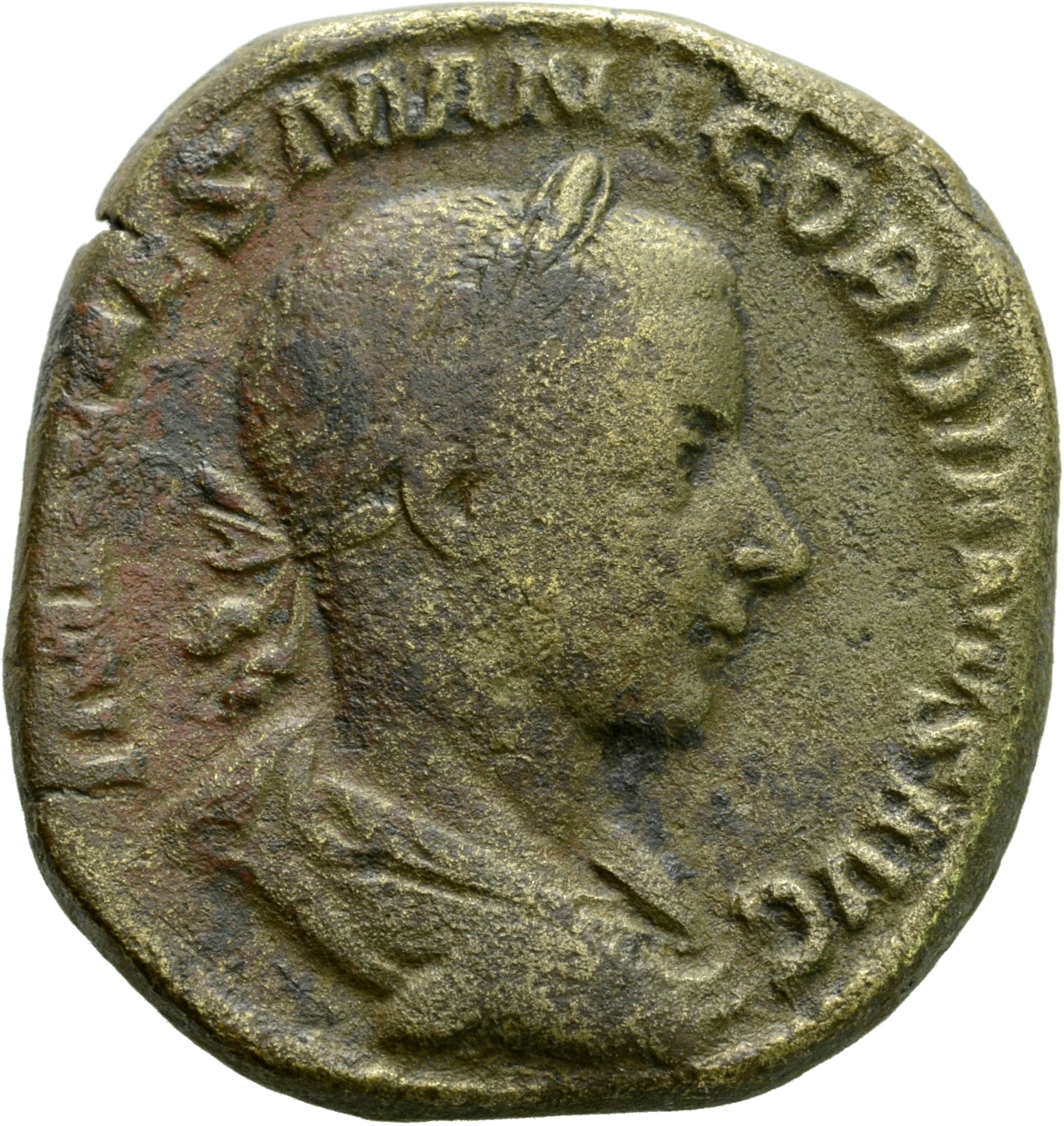 RIC IV Gordian III 269A Gordian III obverse, Bust of Gordian III, laureate, draped, cuirassed, right