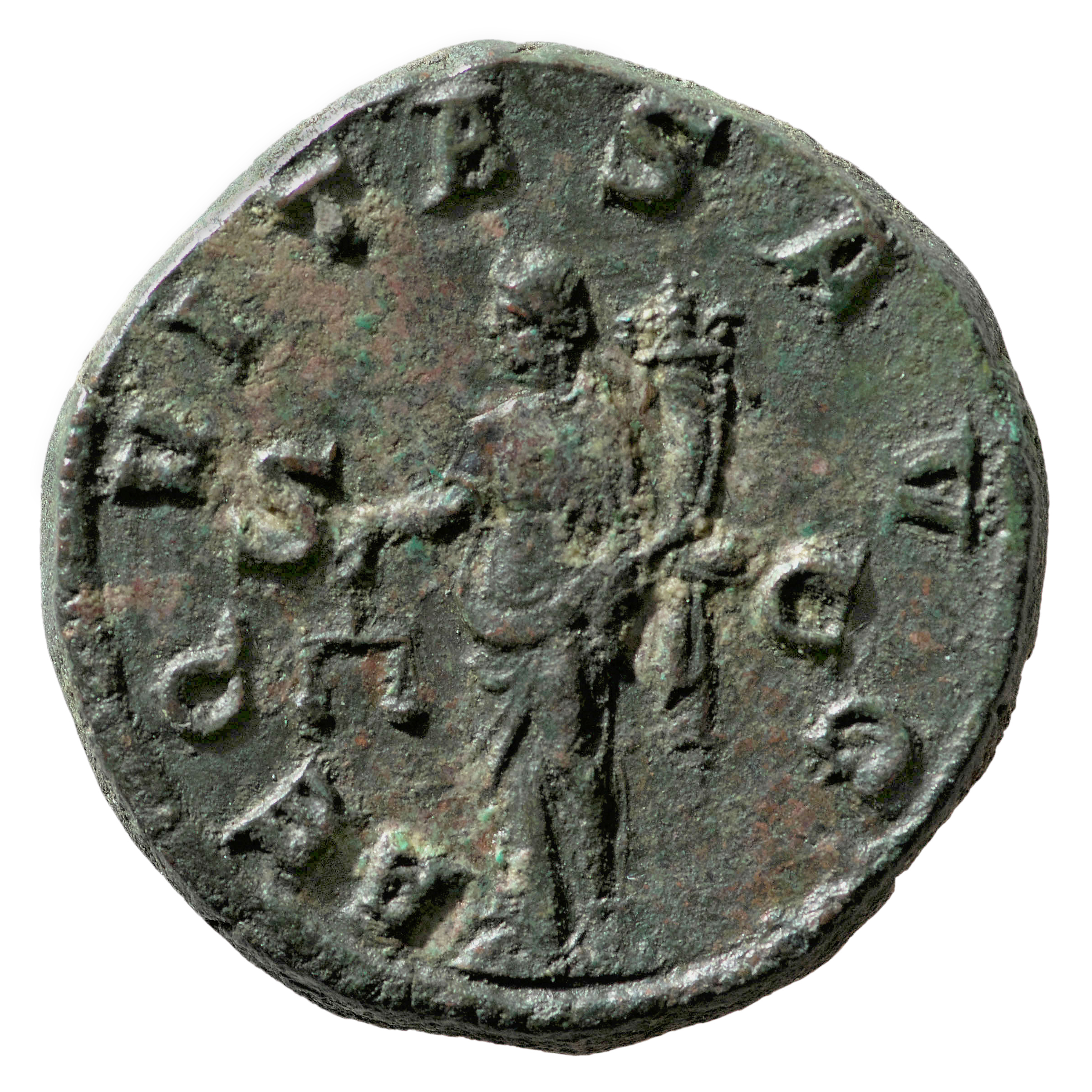 RIC IV Gordian III 286 Gordian III reverse, Aequitas, draped, standing front, head left, holding scales in extended right ...