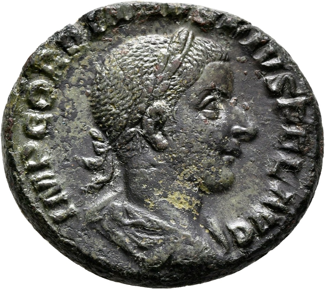 RIC IV Gordian III 286B Gordian III obverse, Bust of Gordian III, laureate, draped, cuirassed, right
