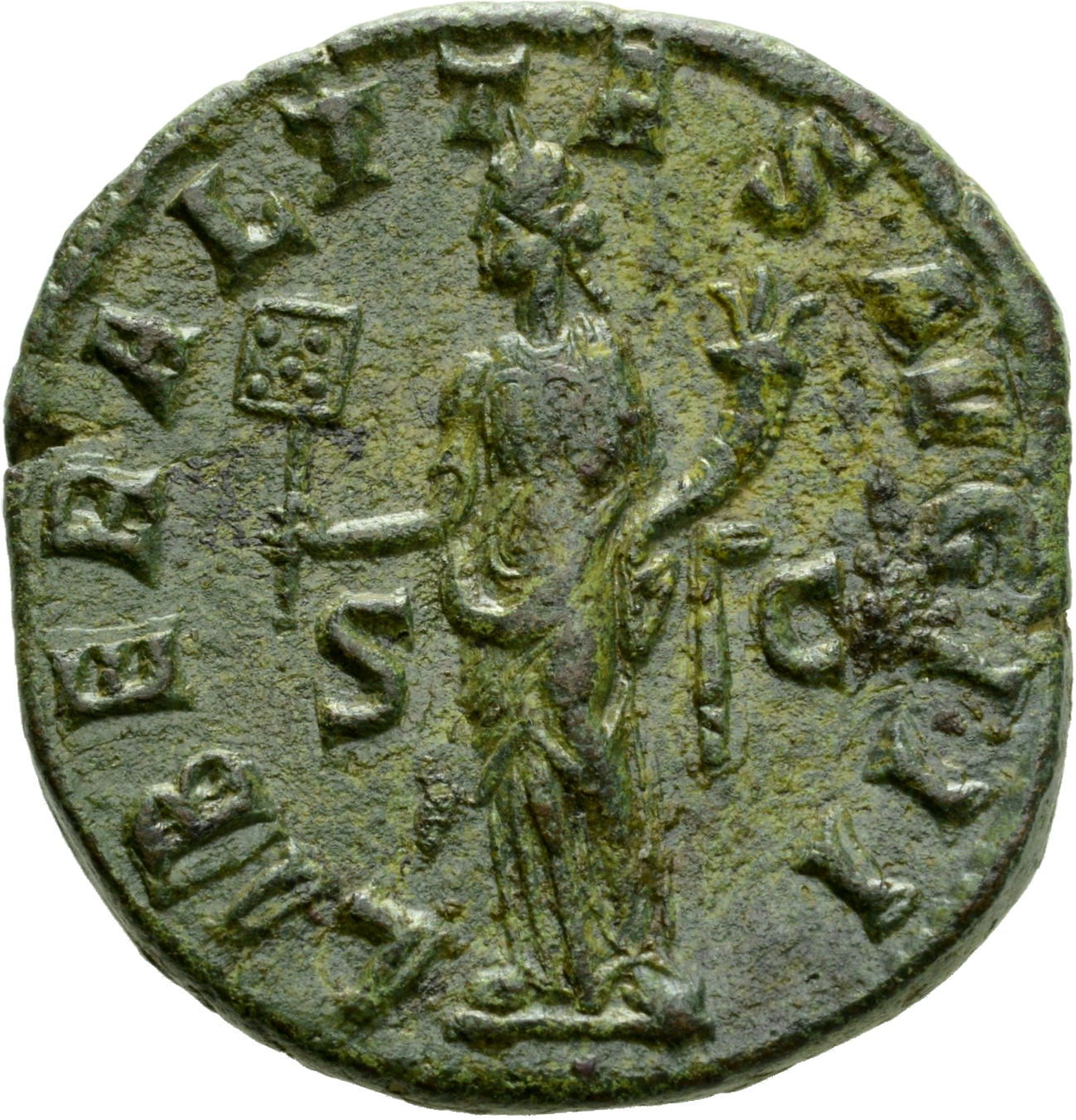 RIC IV Gordian III 290A Gordian III reverse, Liberalitas, draped, standing front, head left, holding abacus in right hand ...