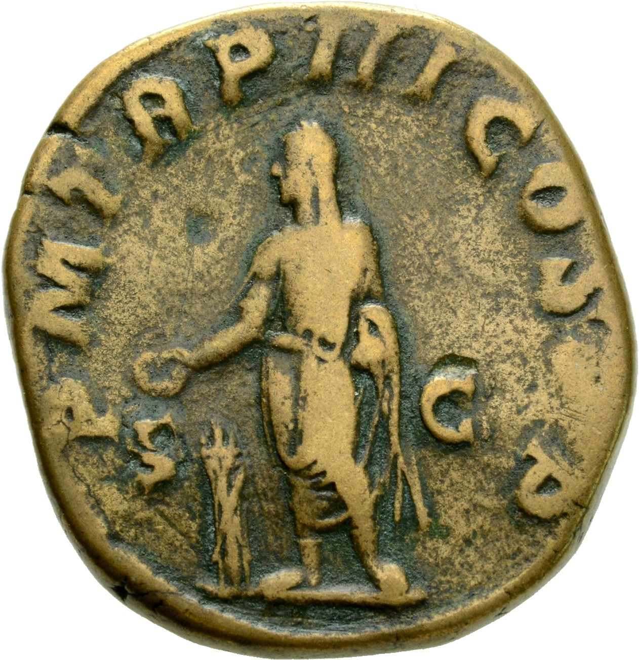 RIC IV Gordian III 292A Gordian III reverse, Gordian III, veiled, togate, standing front, head left, sacrificing out of pa...