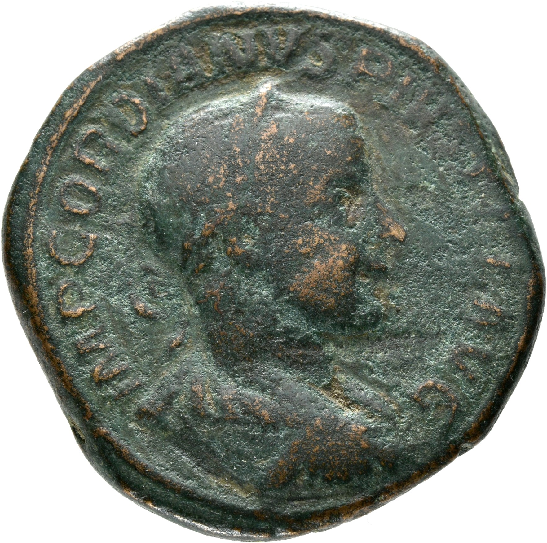 RIC IV Gordian III 297 Gordian III obverse, drapierte Büste des Gordian mit Lorbeerkranz n.r.