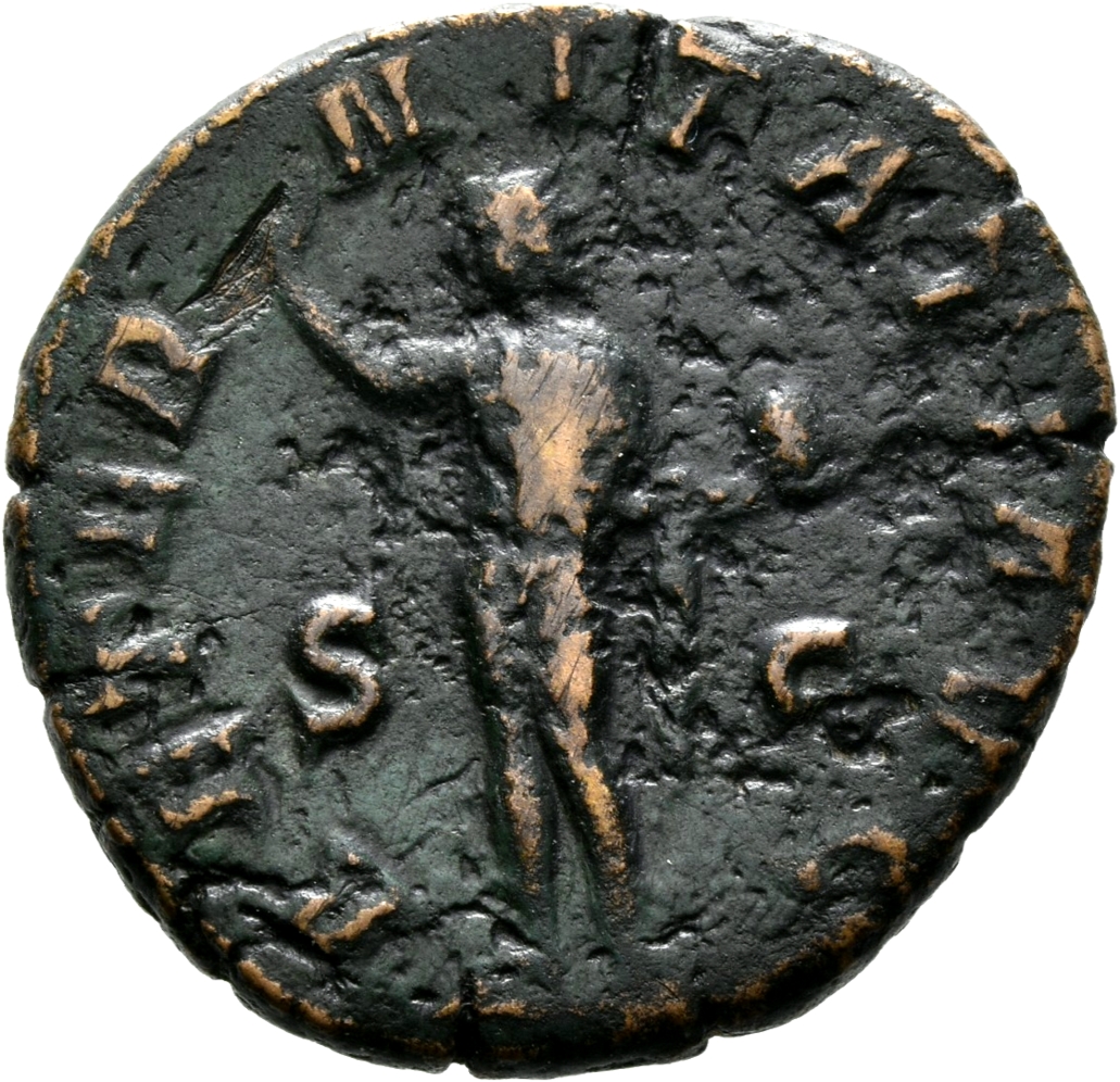 RIC IV Gordian III 297 Gordian III reverse, Sol, nude except for cloak around shoulders, standing front, head left, raisin...